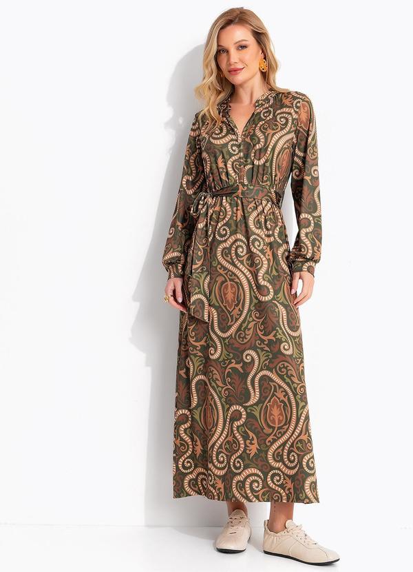 Vestido (Arabescos Verde) em Malha Fria