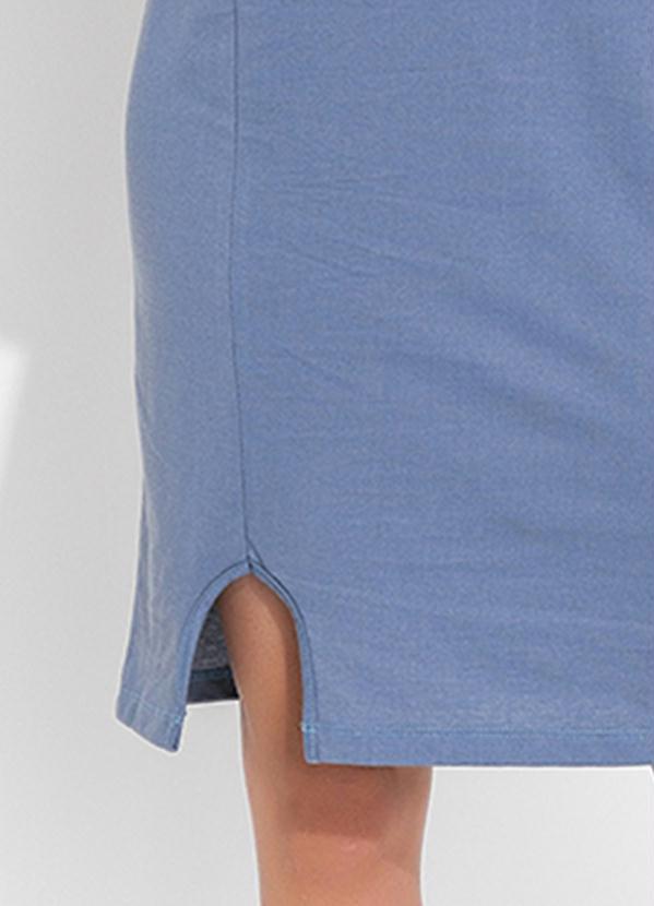 Outlet - Vestido Azul Claro com Decote Assimétrico 3