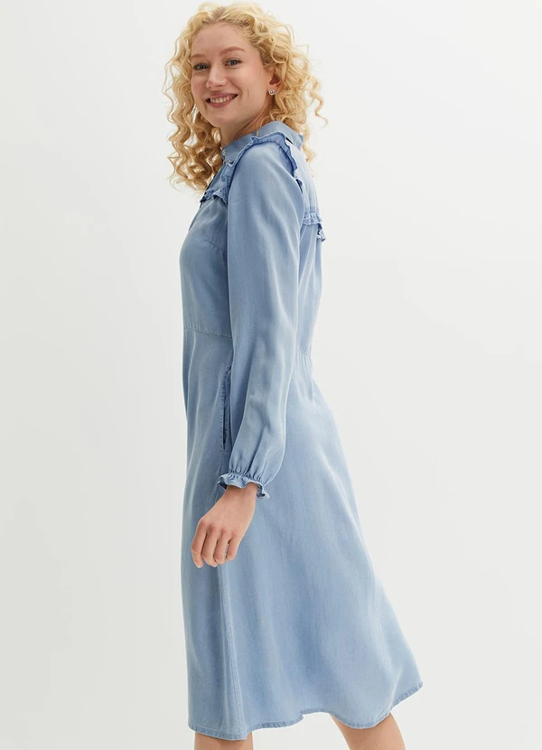 bonprix - Vestido Azul Claro em Jeans Leve 2