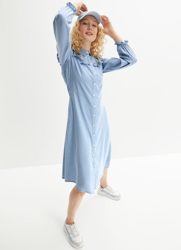 bonprix - Vestido Azul Claro em Jeans Leve 5