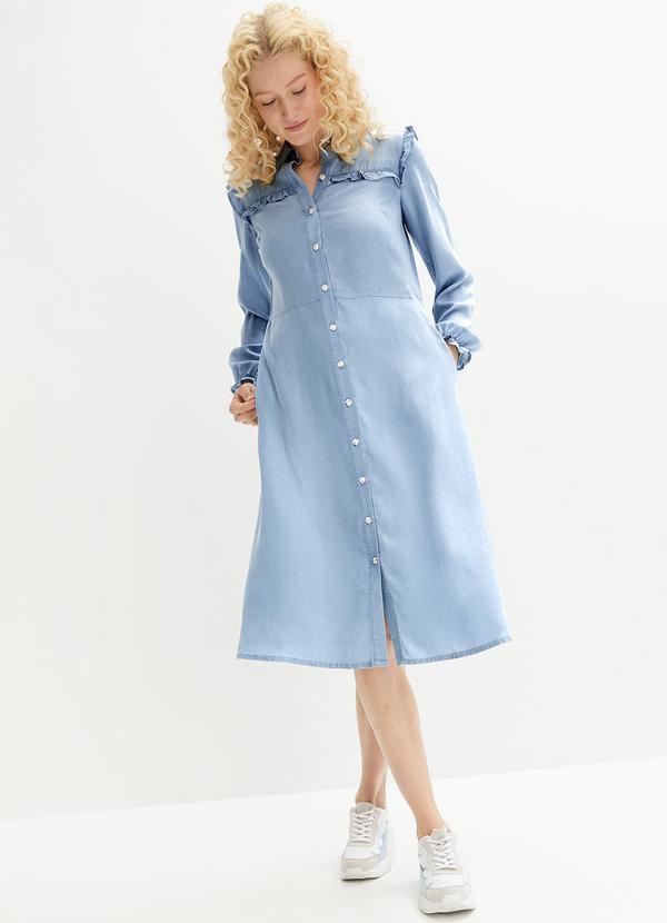 bonprix - Vestido Azul Claro em Jeans Leve 6