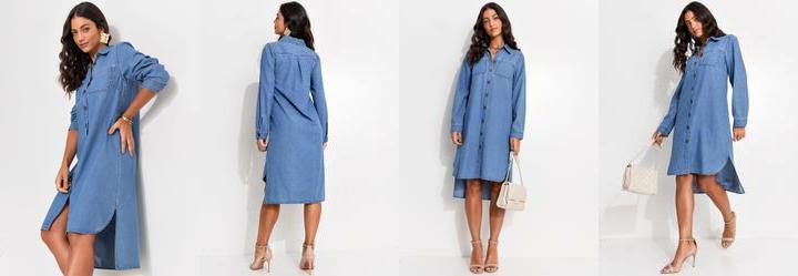 Vestido Azul Claro em Jeans Leve