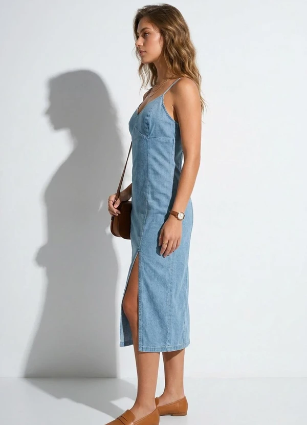 bonprix - Vestido Azul Claro em Jeans 5