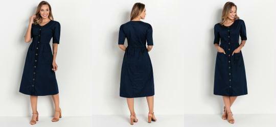 Vestido Azul com Bolsos