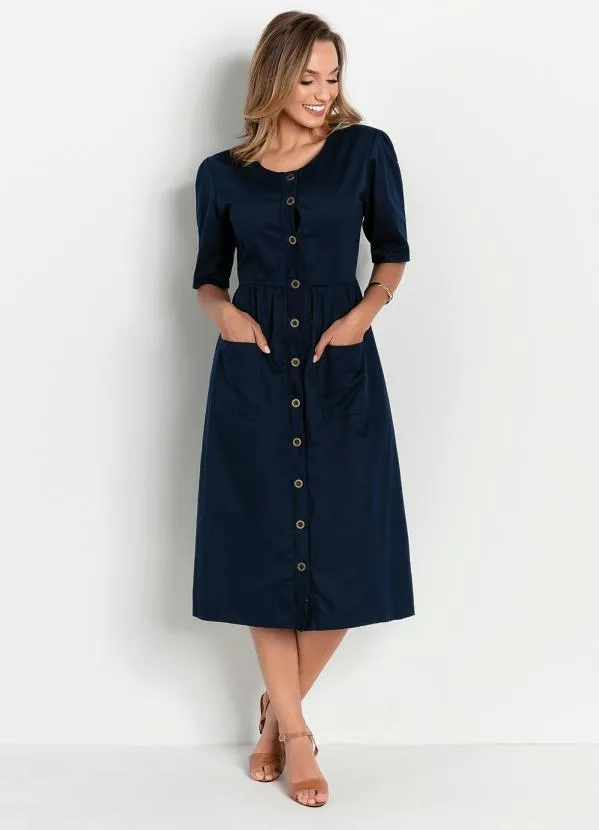 Rosalie - Vestido Azul com Bolsos 3