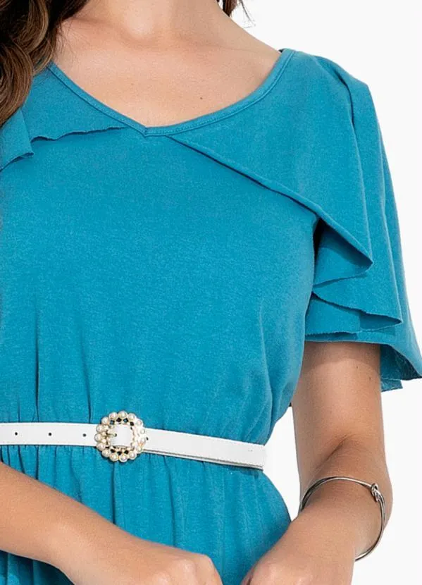 Rosalie - Vestido Azul com Manga Capa 3