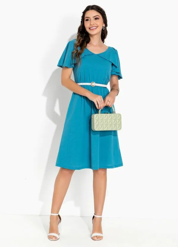 Rosalie - Vestido Azul com Manga Capa 4