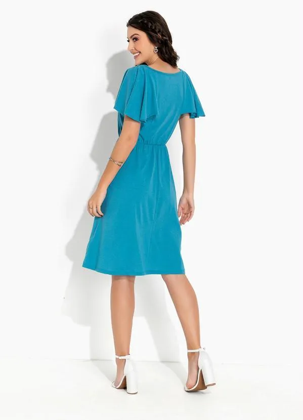 Rosalie - Vestido Azul com Manga Capa 5