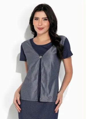 Rosalie - Vestido Azul com Manga - ROSALIE