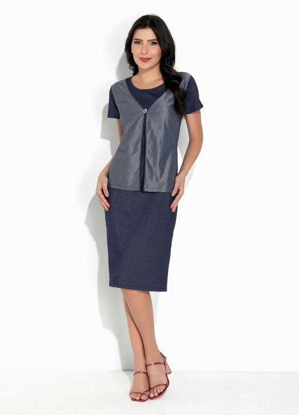 Rosalie - Vestido Azul com Manga 4