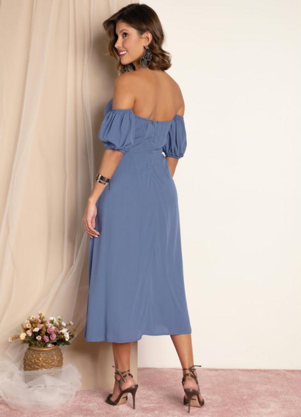 Quintess - Vestido Azul com Mangas Removíveis 2