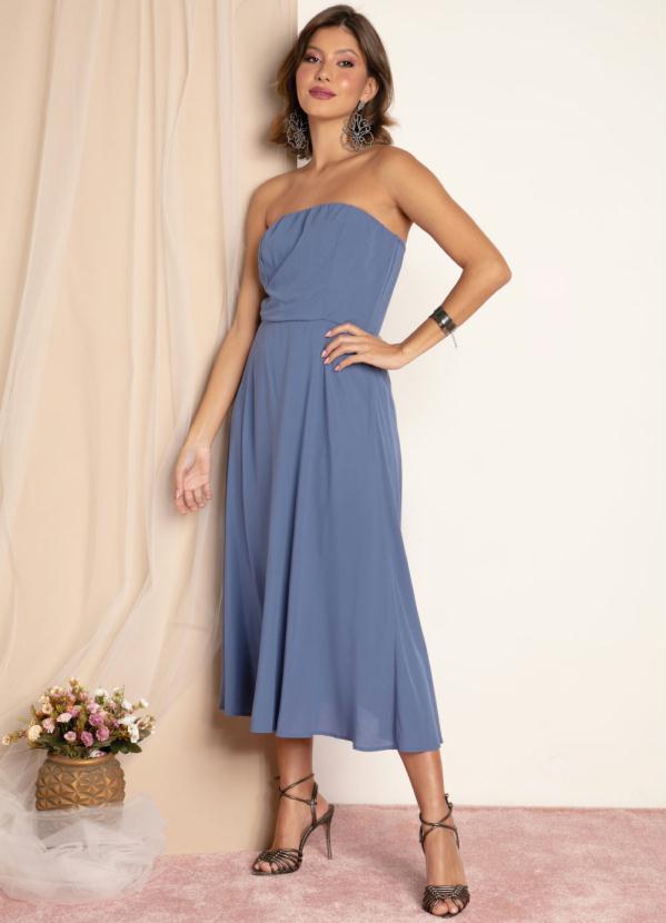 Quintess - Vestido Azul com Mangas Removíveis 4