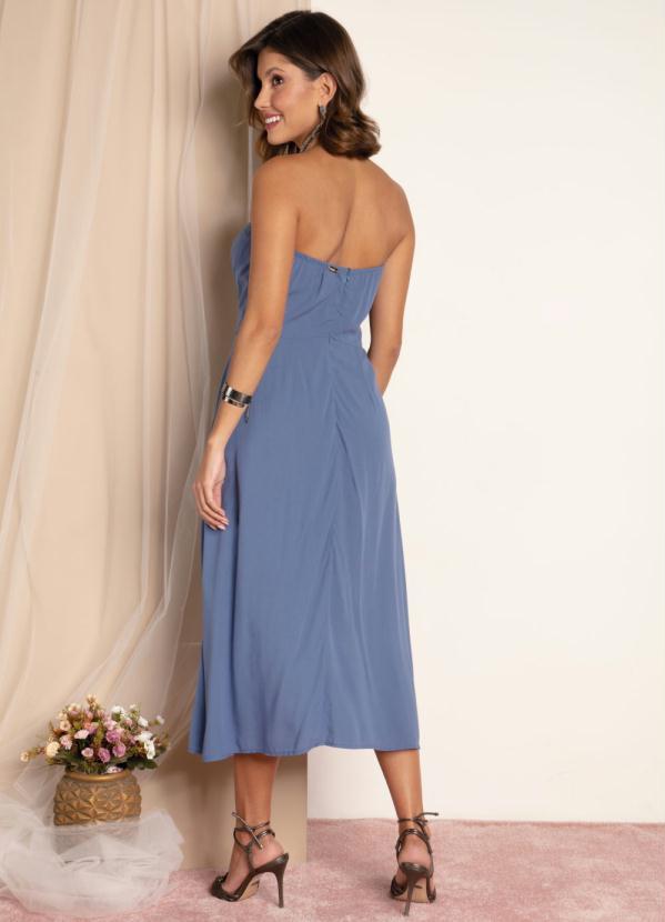 Quintess - Vestido Azul com Mangas Removíveis 5