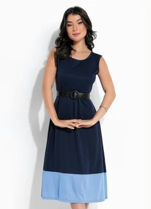 Rosalie - Vestido Azul com Recorte - ROSALIE