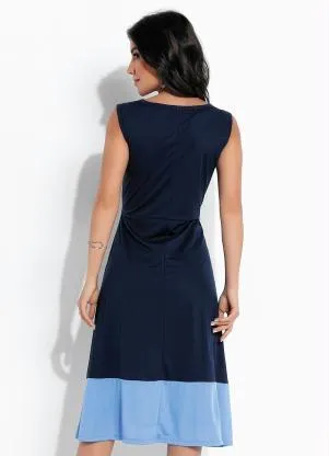 Rosalie - Vestido Azul com Recorte - ROSALIE