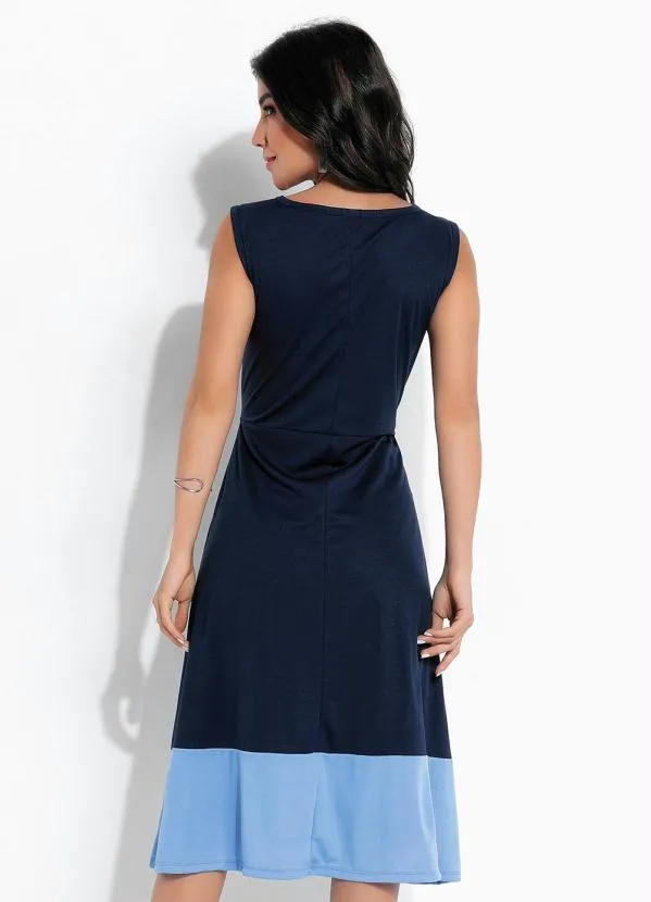 Rosalie - Vestido Azul com Recorte 2