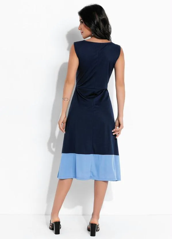 Rosalie - Vestido Azul com Recorte 5