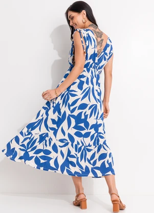 Quintess - Vestido Azul em Malha de Viscose - QUINTESS