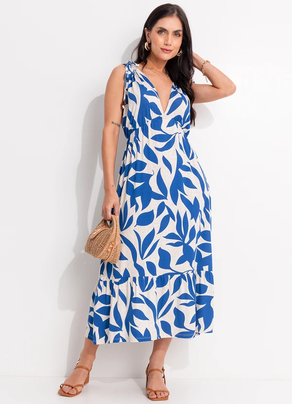 Quintess - Vestido Azul em Malha de Viscose 3