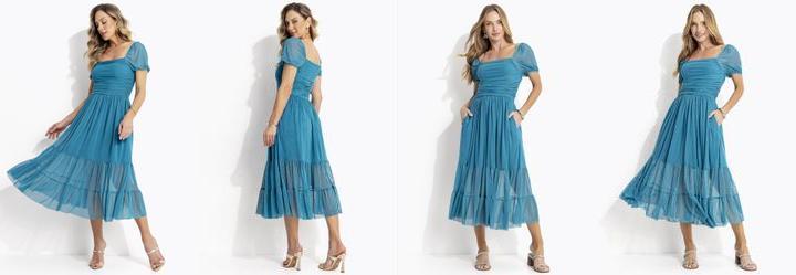 Vestido Azul em Tule