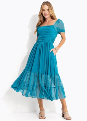 Quintess - Vestido Azul em Tule - QUINTESS