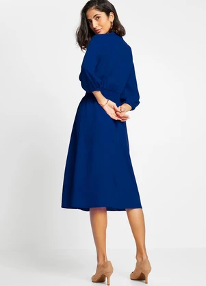bonprix - Vestido Azul em Viscose Plana - BONPRIX