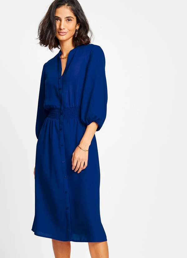 bonprix - Vestido Azul em Viscose Plana 3