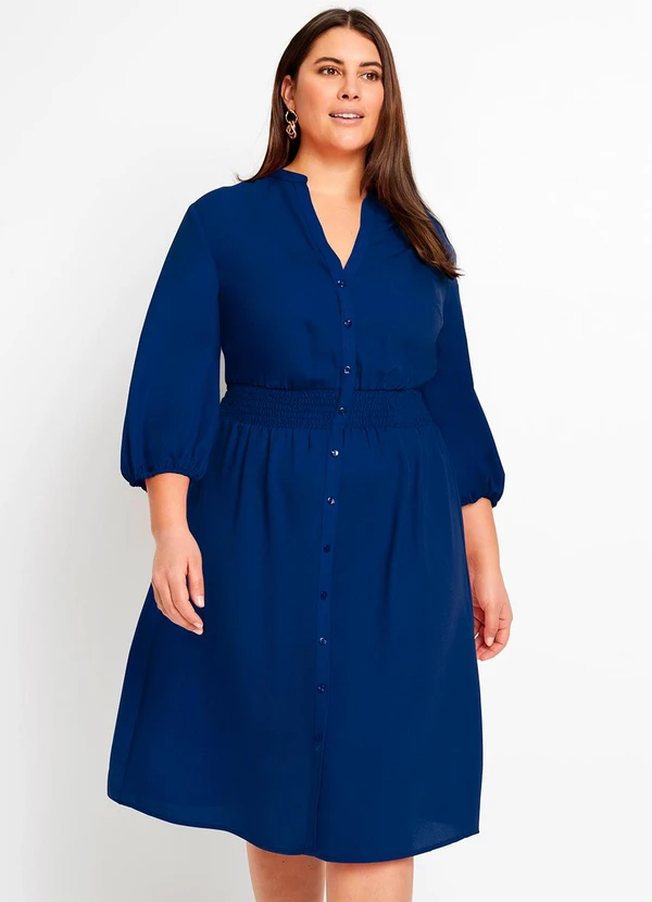bonprix - Vestido Azul em Viscose Plana 6