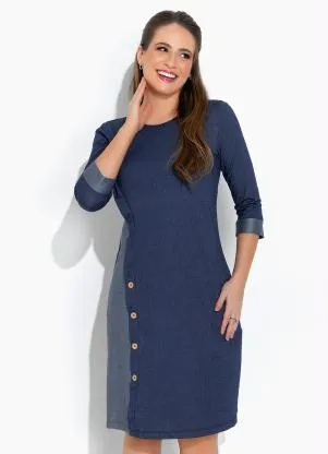 Rosalie - Vestido Azul EscuroCom Manga - ROSALIE