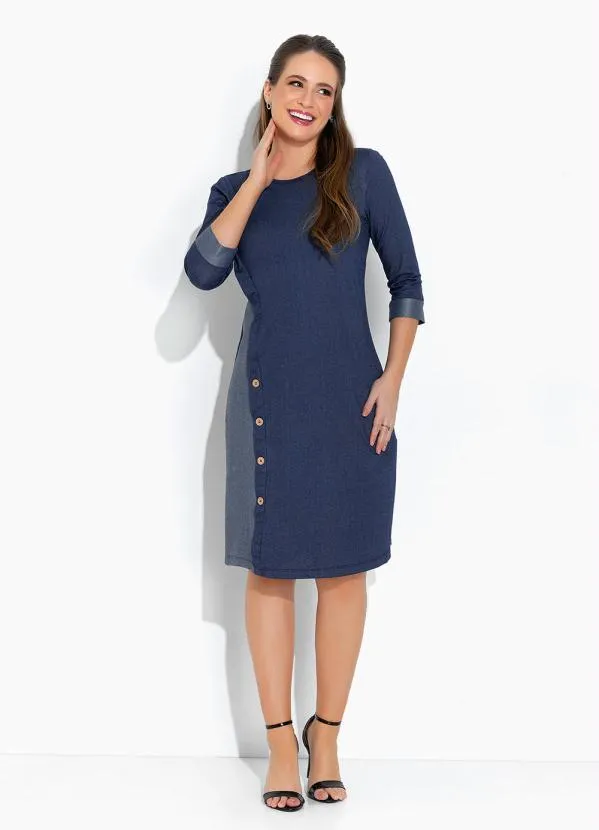 Rosalie - Vestido Azul EscuroCom Manga 4