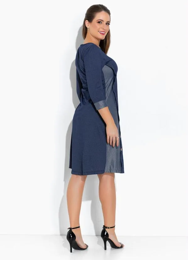 Rosalie - Vestido Azul EscuroCom Manga 5