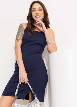 Bimini - Vestido Azul Escuro em Cotton - BIMINI