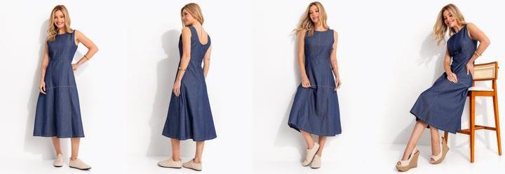 Vestido Azul Escuro em Jeans