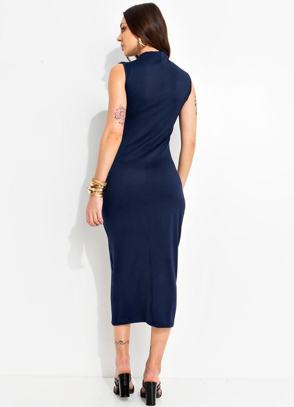 Bimini - Vestido Azul Escuro em Malha Suede 2