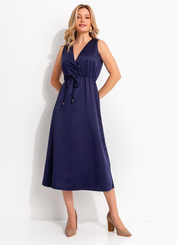 Vestido (Azul Marinho) em Acetinado