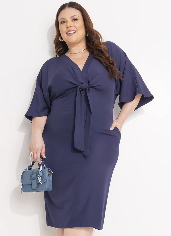 Quintess - Vestido Azul Marinho em Alfaiataria 7