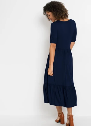 bonprix - Vestido Azul Marinho em Malha de Viscose - BONPRIX