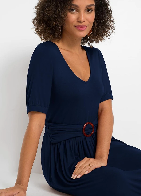 bonprix - Vestido Azul Marinho em Malha de Viscose 5