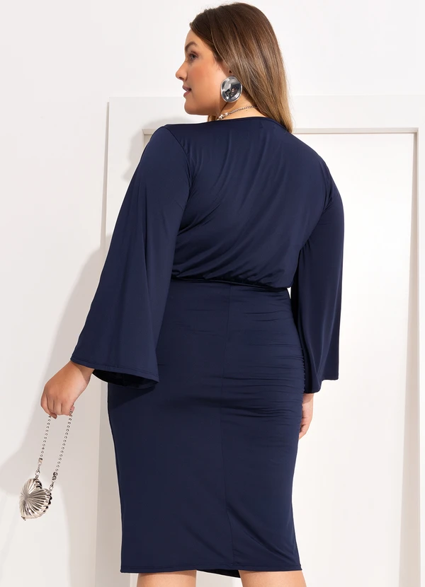 Quintess - Vestido Azul Marinho em Malha Fria 7