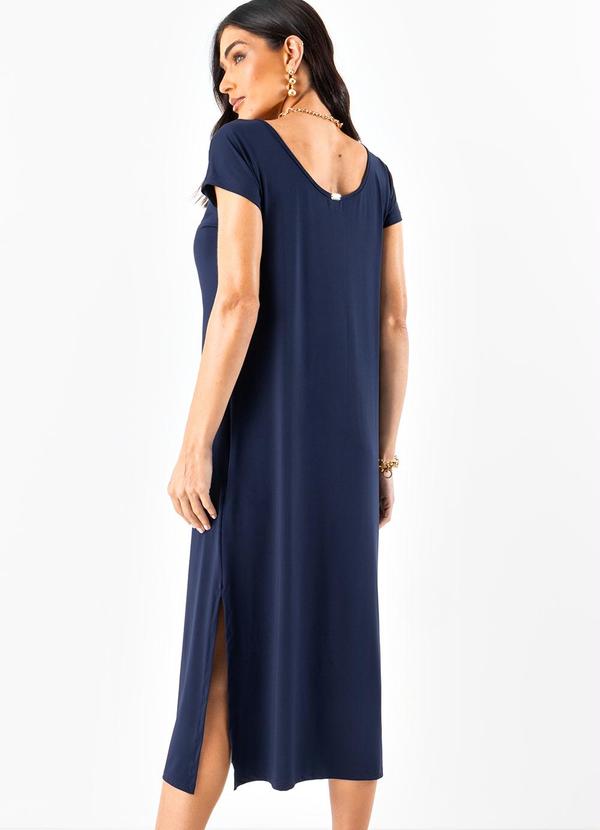 Quintess - Vestido Azul Marinho em Malha Fria 2