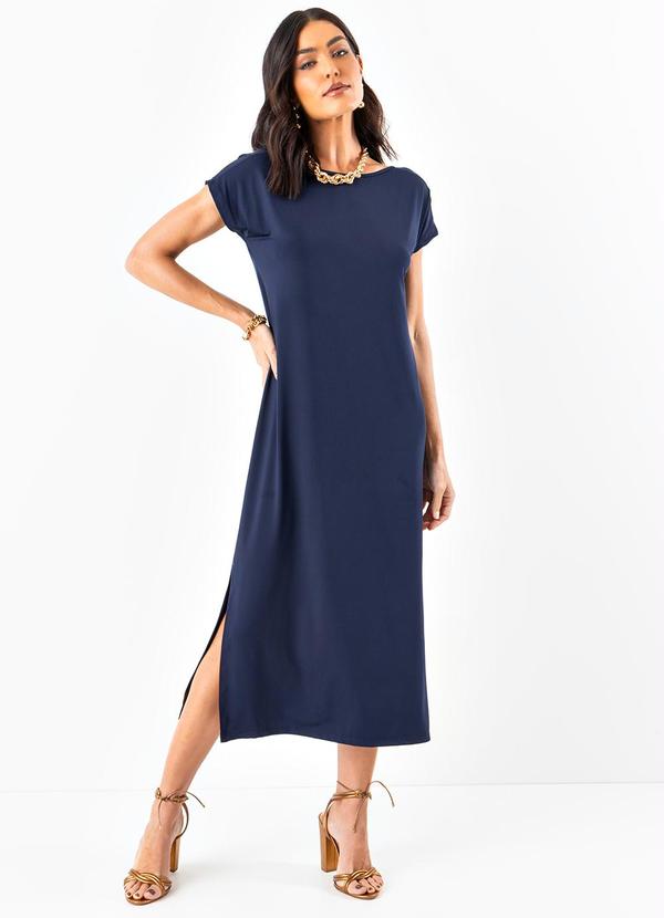 Quintess - Vestido Azul Marinho em Malha Fria 3