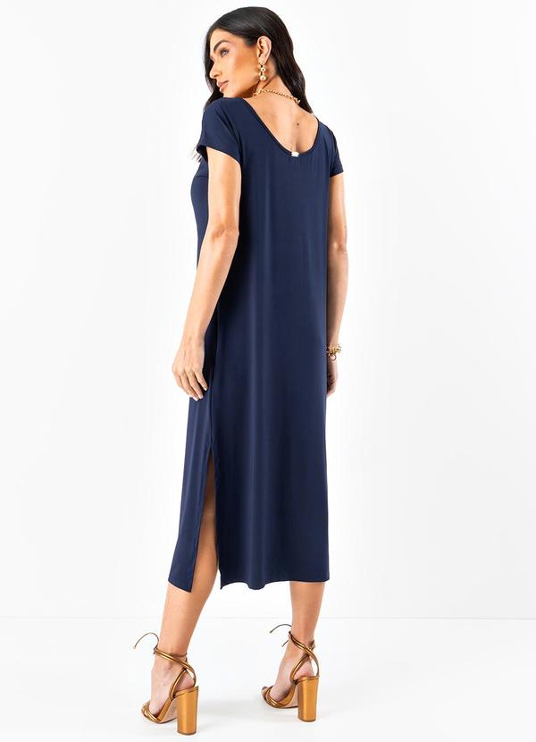 Quintess - Vestido Azul Marinho em Malha Fria 5