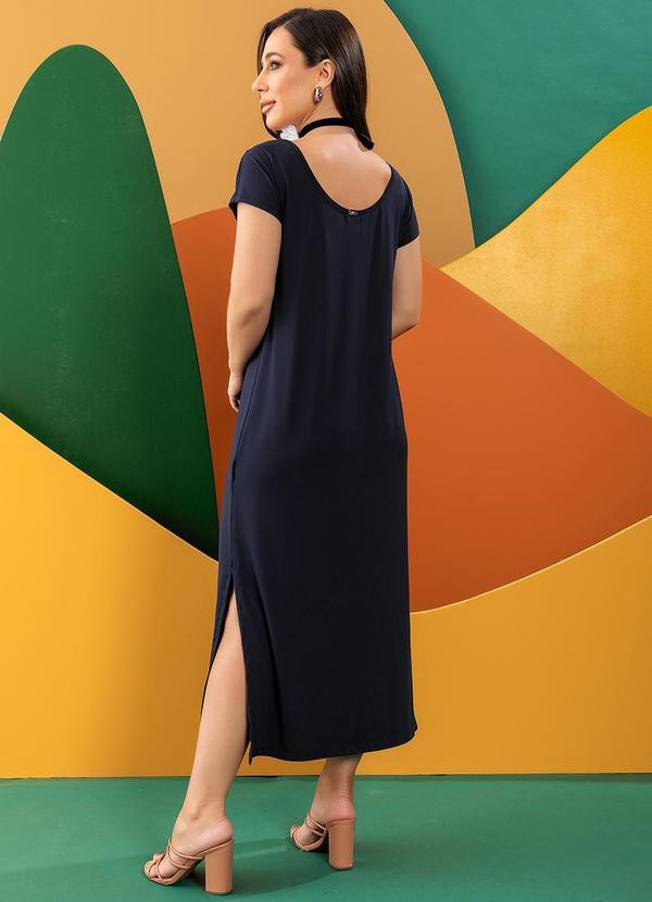 Quintess - Vestido Azul Marinho em Malha Fria 7