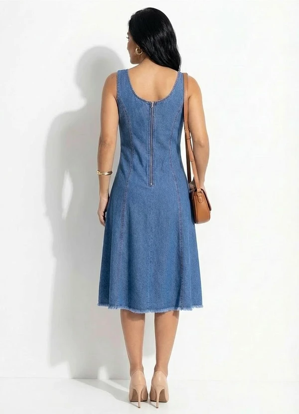 Quintess - Vestido Azul Médio em Jeans 2