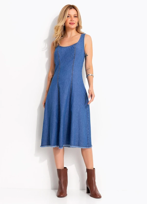 Quintess - Vestido Azul Médio em Jeans 6