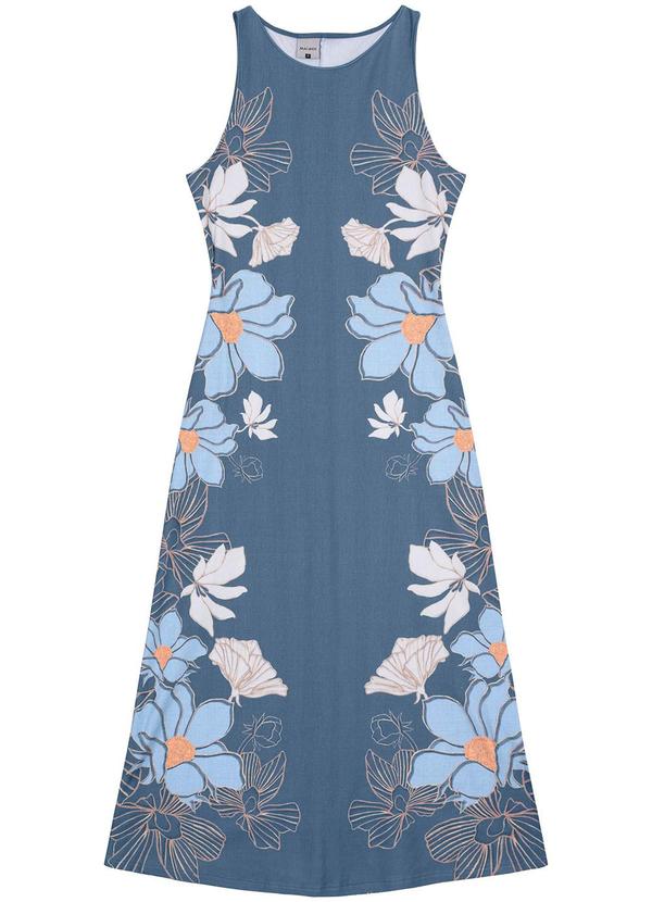 Malwee - Vestido Azul Midi Floral 3