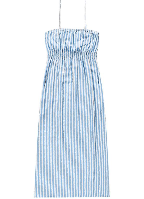 Enfim - Vestido Azul Midi Listrada 3