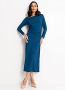 Vestido Azul Petr�leo em Malha Viscolycra