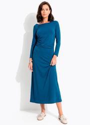 Vestido Azul Petr�leo em Malha Viscolycra