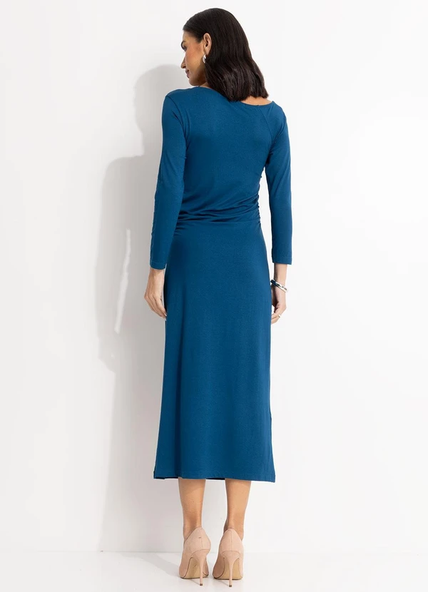 Quintess - Vestido Azul Petróleo em Malha Viscolycra 2